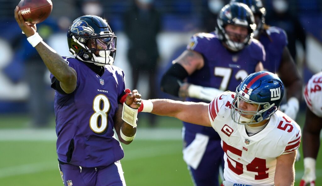 Baltimore Ravens vs New York Giants Match Player Stats